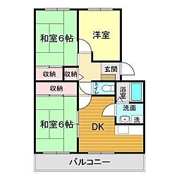 小郡ハイツ 3DKの間取図画像