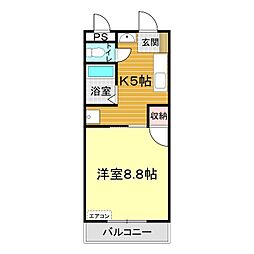 グリーンアベニュー土原No.2 1Kの間取図画像