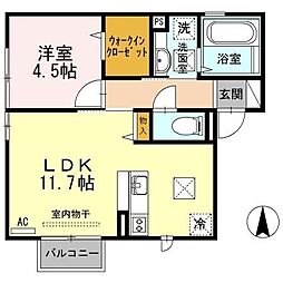 ペニーレイン 1LDKの間取図画像