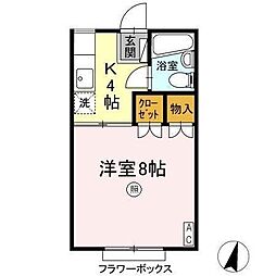 リブインミルキーウェイ 1Kの間取図画像