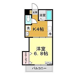 ウェルス西京2 1Kの間取図画像