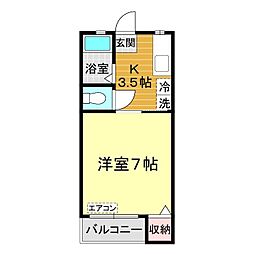 メゾンエスポワール 1Kの間取図画像