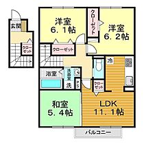 山口県山口市吉敷佐畑5丁目7-10（賃貸アパート3LDK・2階・72.00㎡） その2