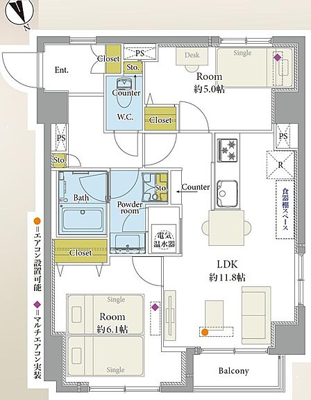 2LDK 間取り
