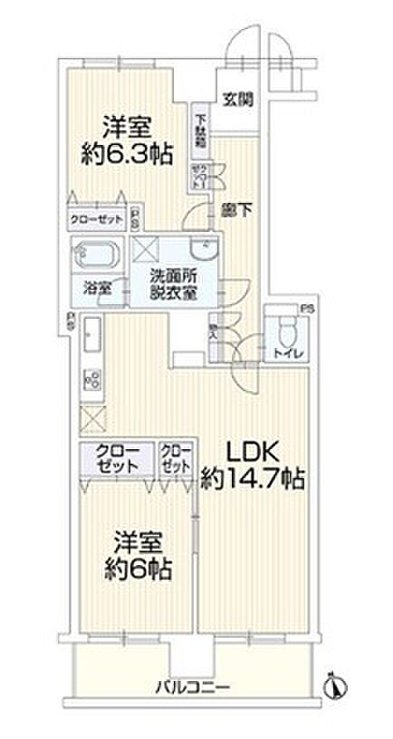2LDK 間取り