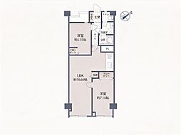 小金井スカイコーポラス 2LDKの間取図画像