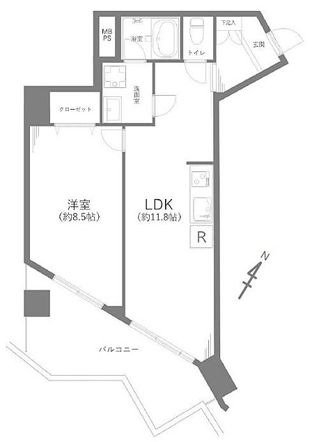 1LDK 間取り