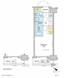 プラウドフラット月島アベニュー 3階1Kの間取り