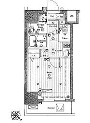 メイクスデザイン三ノ輪 8階1Kの間取り