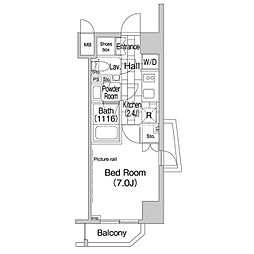 エルスタンザ平河町 5階1Kの間取り