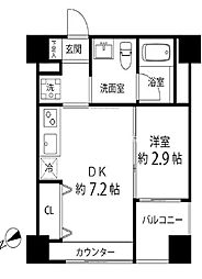 ハイリーフ上野 11階1DKの間取り