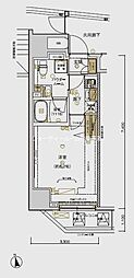 メインステージ上野松が谷 1Kの間取図画像