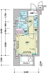 メインステージ東神田2 1Kの間取図画像