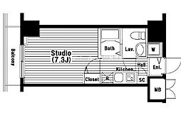 グランド・ガーラ日本橋兜町 1Kの間取図画像
