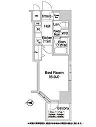 コンフォリア浅草橋DEUX 1Kの間取図画像
