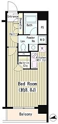 シティカレント大手町 ワンルームの間取図画像