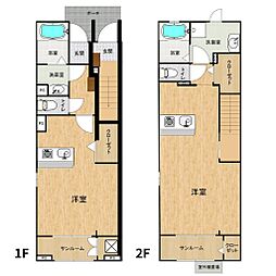 アンジュリープ ワンルームの間取図画像