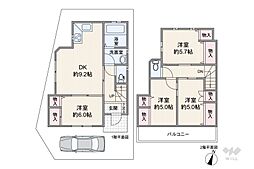 足立区神明1丁目 一戸建て 4DKの間取り