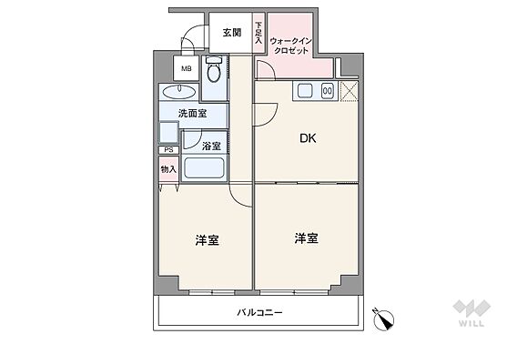 間取り2DKで...