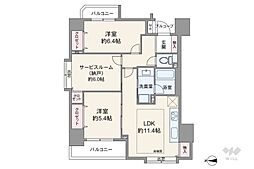 ランドステージ北千住ジョイスクエア 2SLDKの間取り