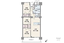 北千住パーク・ファミリア 3LDKの間取図画像