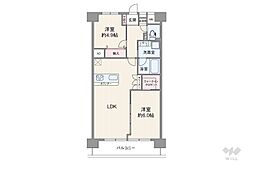 日商岩井綾瀬マンション 2LDKの間取図画像
