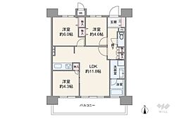 レックス北千住 3LDKの間取図画像
