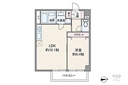 コスモ北千住 1LDKの間取図画像