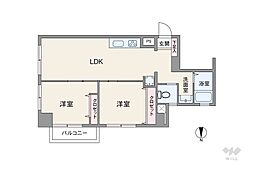 オオサキ竹の塚マンション 2LDKの間取図画像