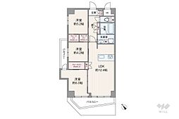 北千住スカイハイツ 3LDKの間取図画像