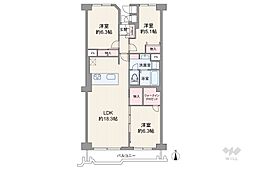 ボナハイツ中川1号棟 3LDKの間取図画像