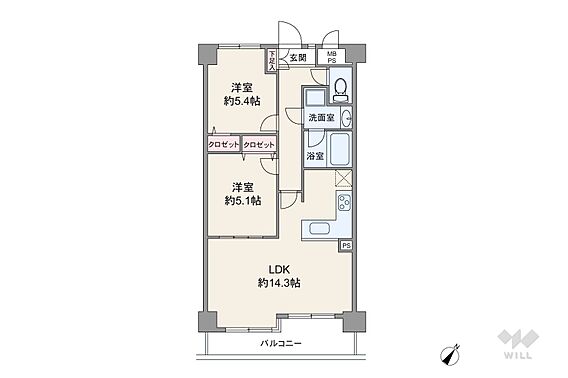 間取りは専有面...