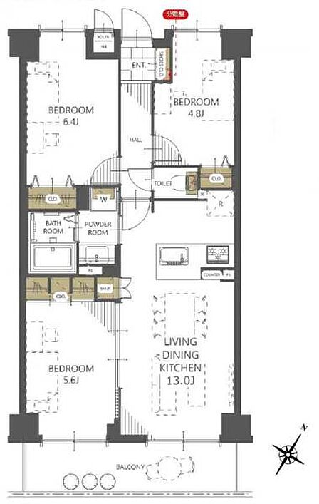 【間取図】住まい全体の間取りが分かる図面です。各居室の配置や動線を確認しやすく、生活イメージを掴みやすい内容です。