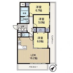 グラシスタワー所沢 3LDKの間取図画像