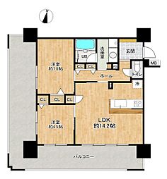 レーベンシティオ川口パノラマステージ 2LDKの間取図画像