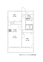 浜町グランドハイツ 2LDKの間取図画像