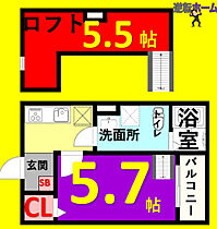 Pastoso　K(パストーソケー) 201 ｜ 愛知県名古屋市中村区北畑町3丁目54-1（賃貸アパート1K・2階・21.77㎡） その2