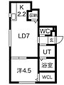 プラティーヌ月寒東1階5.0万円
