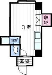 シティハウス美園 4階ワンルームの間取り