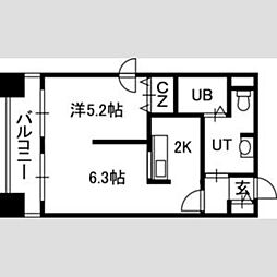 LEE豊平3条 10階1LDKの間取り