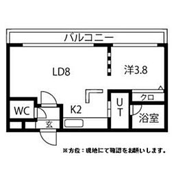 ストークト学園前 4階1LDKの間取り