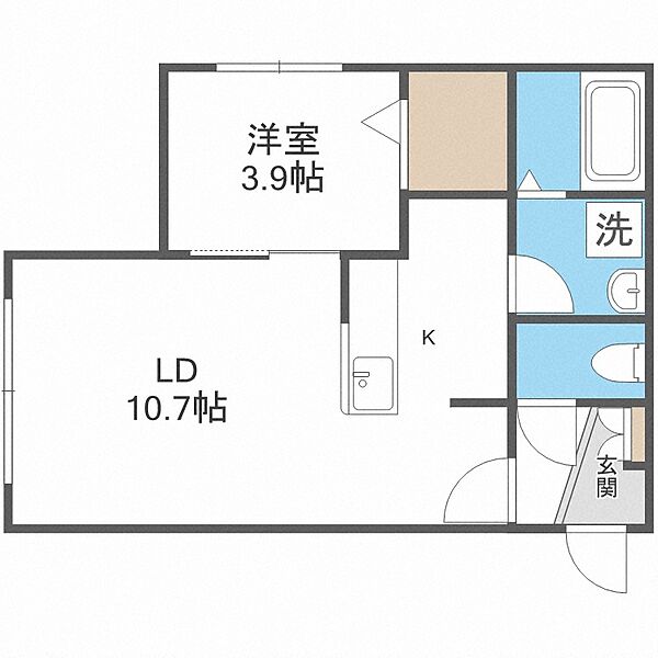 北海道札幌市厚別区厚別中央五条4丁目(賃貸マンション1LDK・1階・32.64㎡)の写真 その2