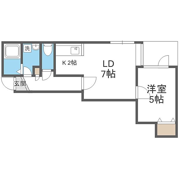 北海道札幌市白石区菊水元町一条4丁目(賃貸アパート1LDK・3階・33.90㎡)の写真 その2