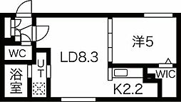 グランエリーナ南郷 5階1LDKの間取り