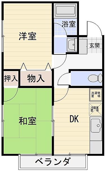 カーサ神庭 102｜鳥取県米子市昭和町(賃貸アパート2DK・1階・40.00㎡)の写真 その2