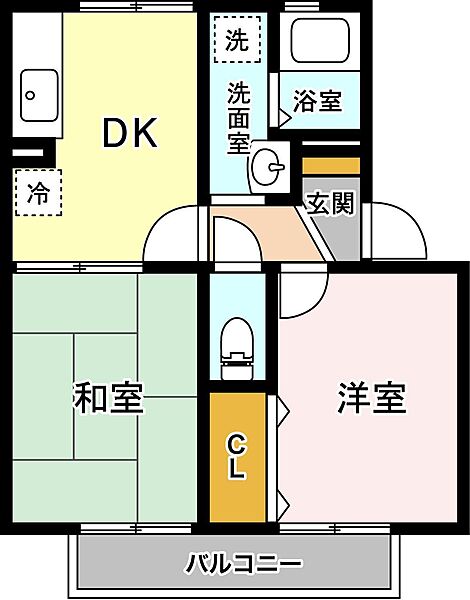 ディアコート井上 203｜鳥取県米子市東福原8丁目(賃貸アパート2DK・2階・42.11㎡)の写真 その2