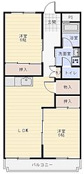 戸田マンション 2LDKの間取図画像