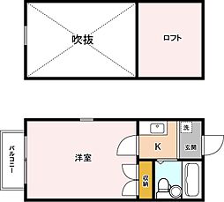 ベルトピア錦町 1階1Kの間取り