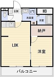 サン・フォーレ皆生 2階1LDKの間取り