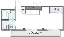 川上マンション ワンルームの間取図画像